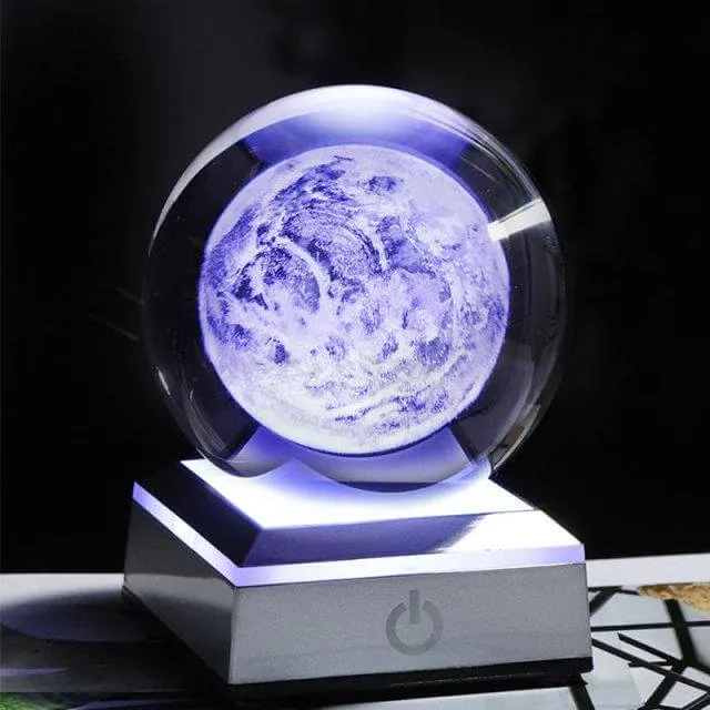 Crystal Globe Solar System Planet Lamp