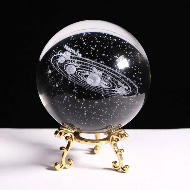 Crystal Globe Solar System Planet Lamp