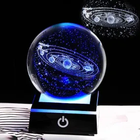 Crystal Globe Solar System Planet Lamp