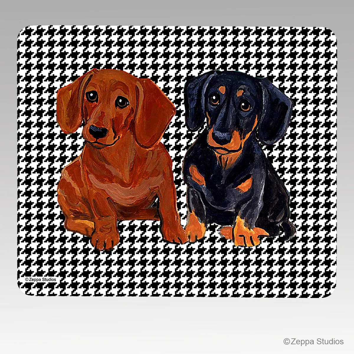 Dachshund Houndstooth Mouse Pad