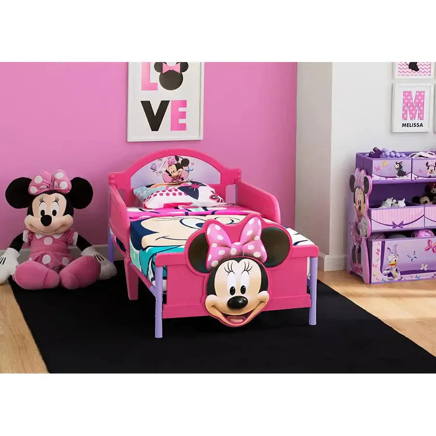 Delta Children Minnie Mouse Plastic 3d Footboard Toddler Bed W/ Guardrail (Mattress Not Included)