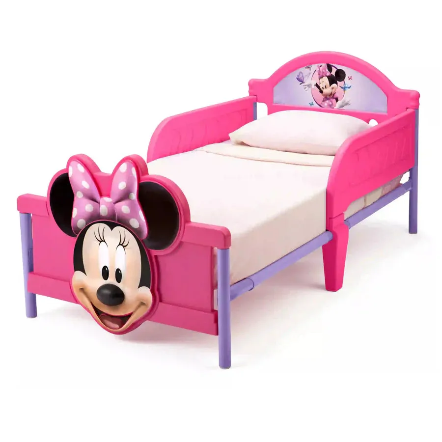 Delta Children Minnie Mouse Plastic 3d Footboard Toddler Bed W/ Guardrail (Mattress Not Included)