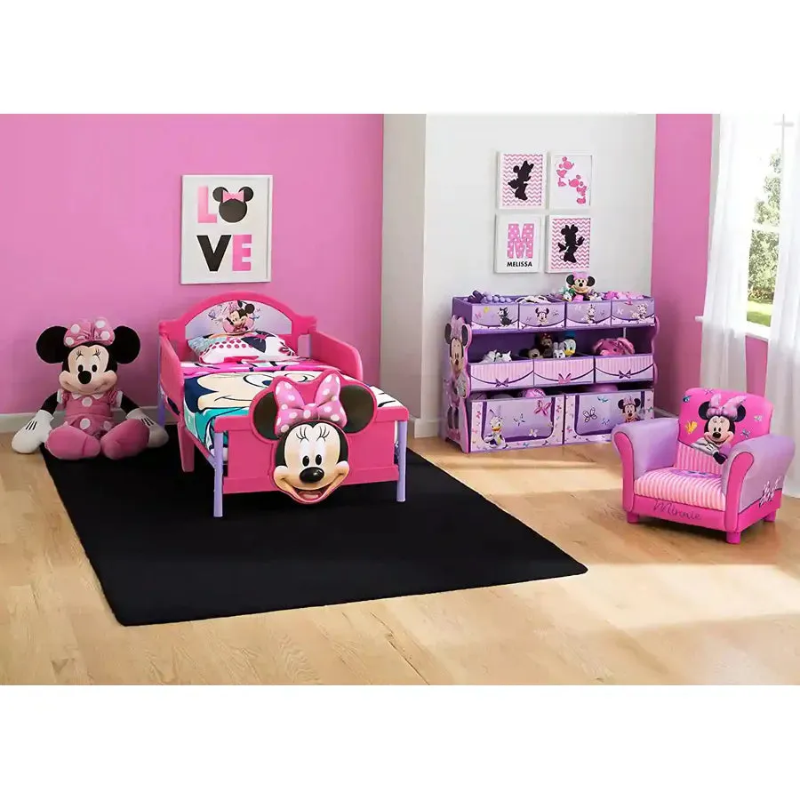 Delta Children Minnie Mouse Plastic 3d Footboard Toddler Bed W/ Guardrail (Mattress Not Included)