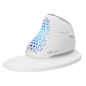 Delux M618XSD Wireless Ergonomic RGB Mouse OLED Screen 7200 DPI (White)