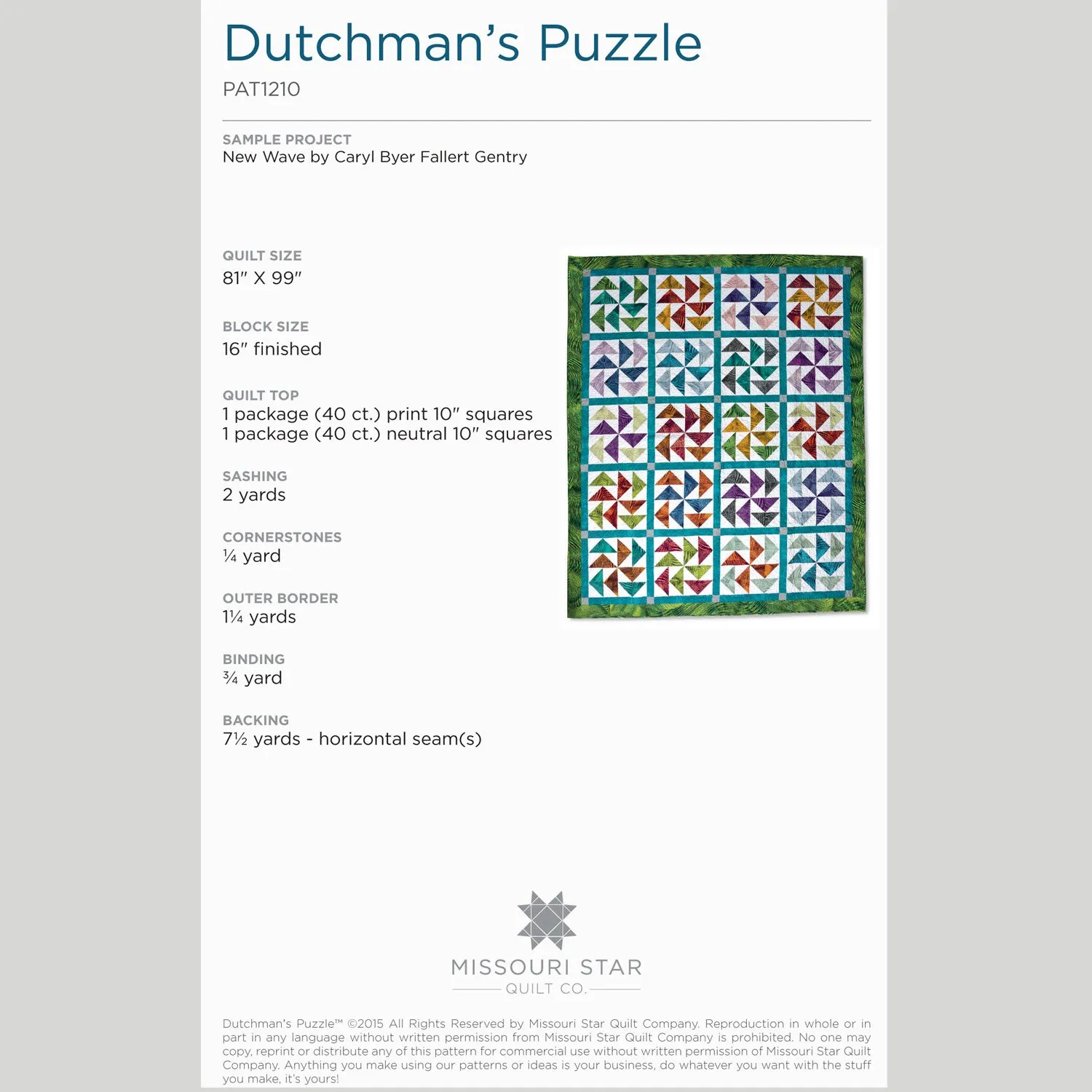 Digital Download - Dutchman's Puzzle Pattern by Missouri Star