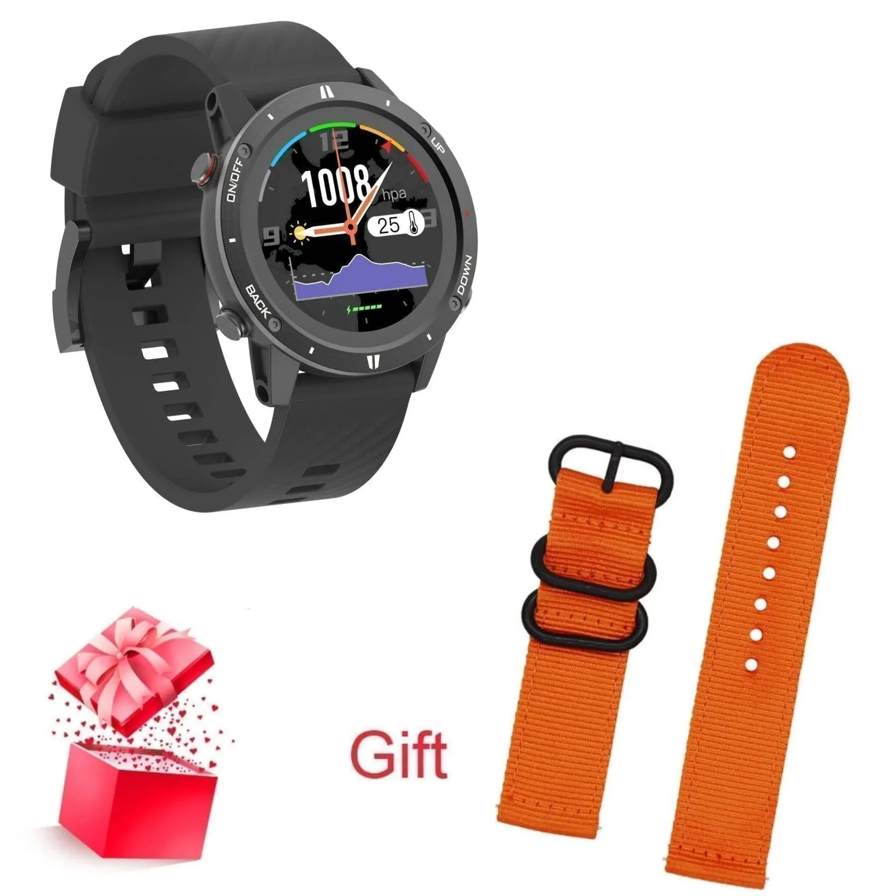 Digital Sports Smart Watch with GPS Compass Altimeter Barometer Pedometer