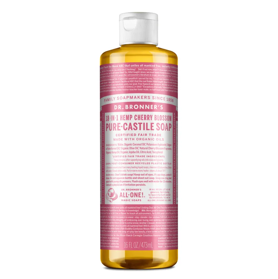 Dr Bronners - 18 in 1 Pure Castile Liquid Soap - Cherry Blossom (473ml)