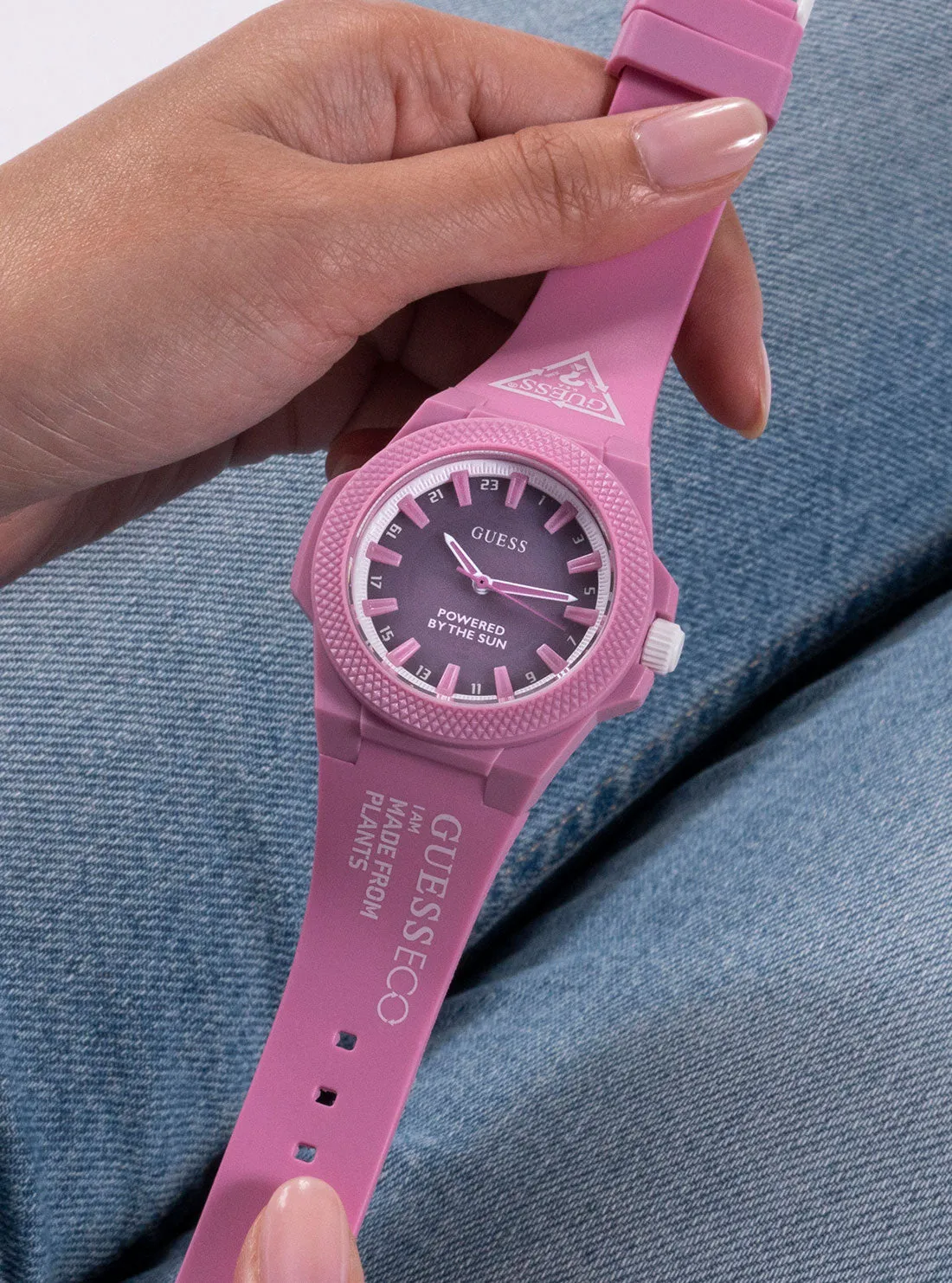 Eco Pink Outspoken Solar Nylon Watch