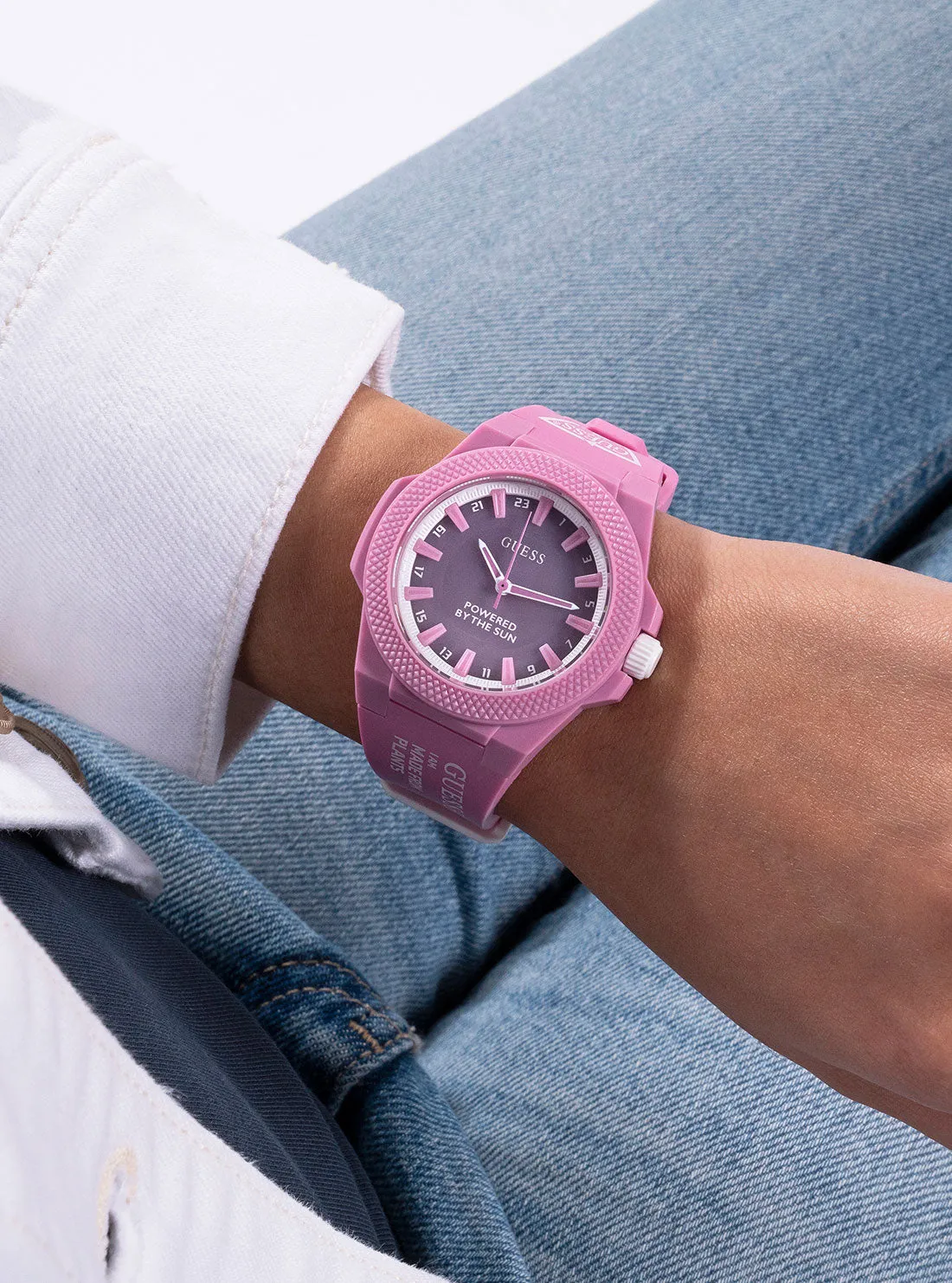 Eco Pink Outspoken Solar Nylon Watch