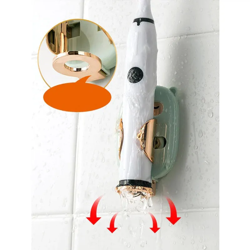 Electric toothbrush holder with gravity clamp