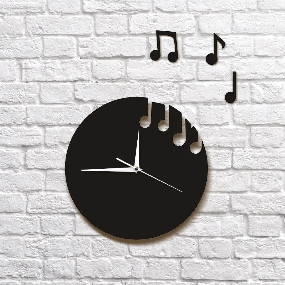 Floating Music Notes Wall Art Musical Notes Flew From The Clock Sheet Music Modern Wall Clock Musicians Rock n Roll Crafty Gift