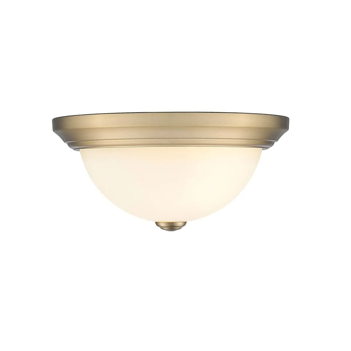 Flush Mount Fixture - Modern Gold - Etched White Glass - 11in. Diameter - E26 Medium Base