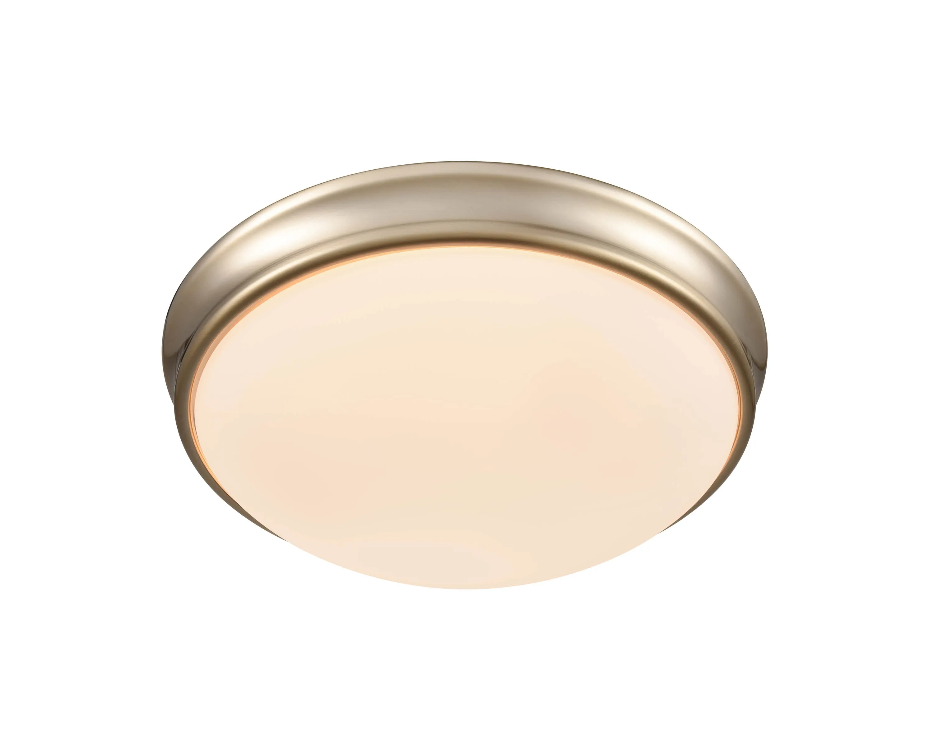 Flush Mount Fixture - Modern Gold - Etched White Glass - 12in. Diameter - E26 Medium Base