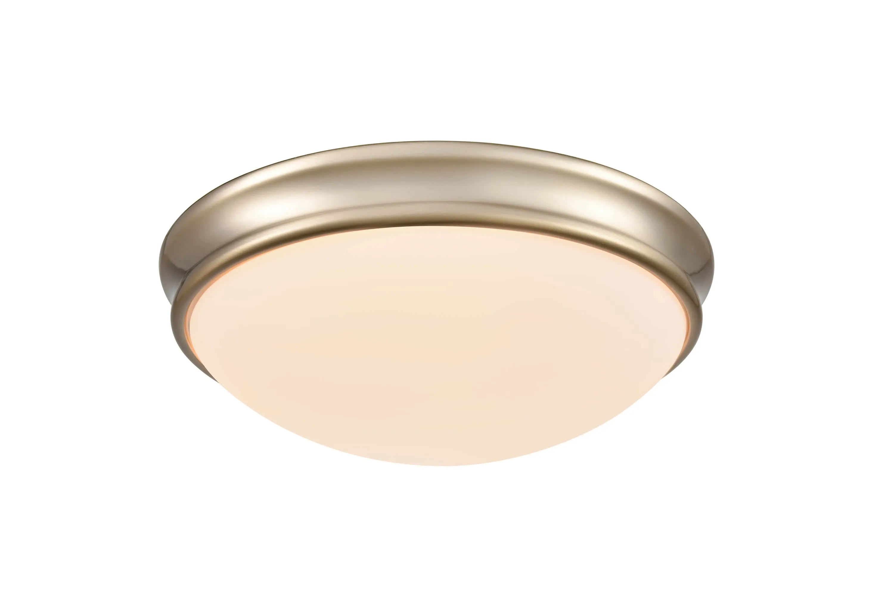 Flush Mount Fixture - Modern Gold - Etched White Glass - 12in. Diameter - E26 Medium Base