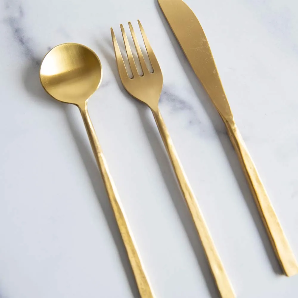 Forged Brass Flatware Set