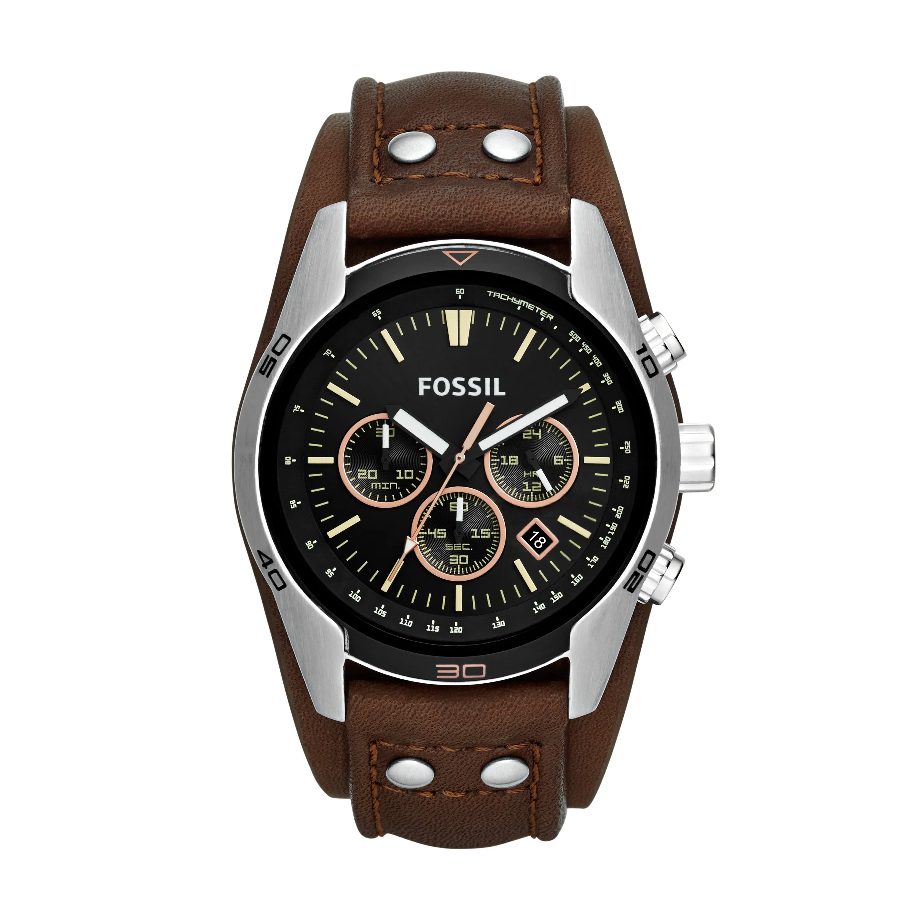 Fossil Coachma Brown Leather Strap Gents Watch CH2891