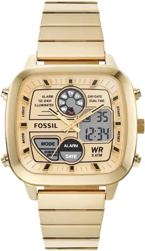 Fossil Retro Watch Analog-Digital Gold-Tone Men's Watch FS5889