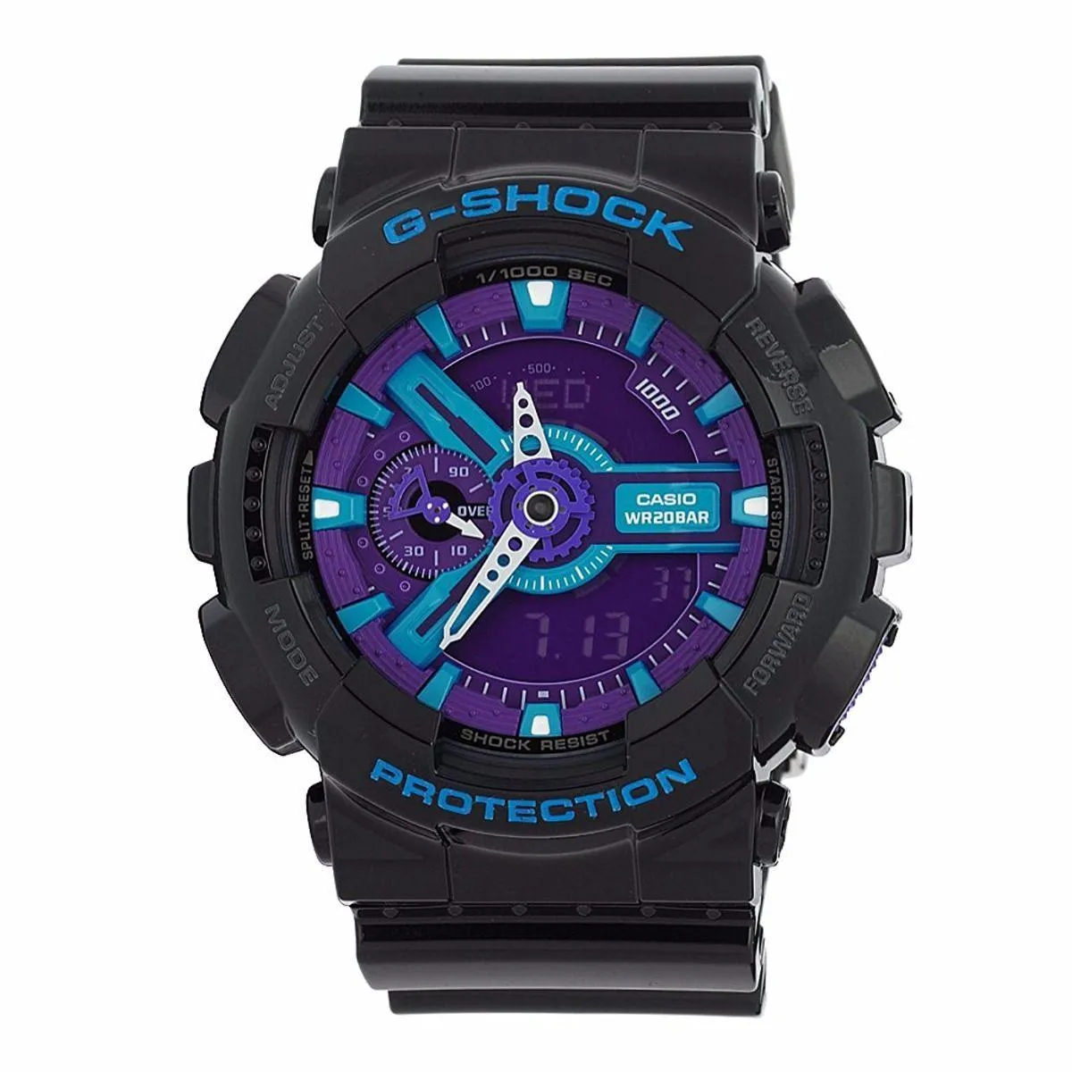 G Shock Black Purple Analogue and Digital Watch