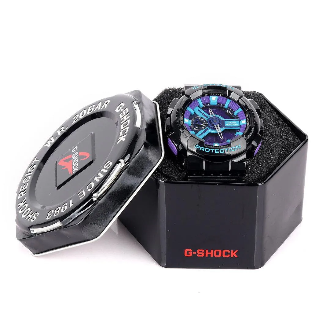 G Shock Black Purple Analogue and Digital Watch