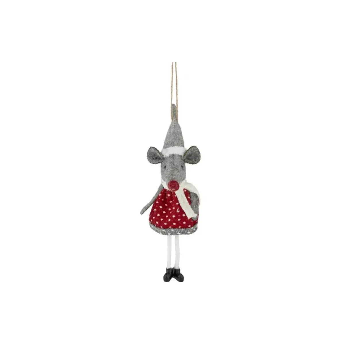 Gala Christmas Mouse Ornament Red & Grey