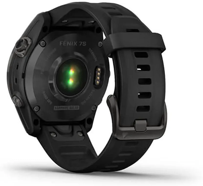 Garmin Fenix 7S Sapphire Solar - Carbon Grey DLC Titanium with Black Band