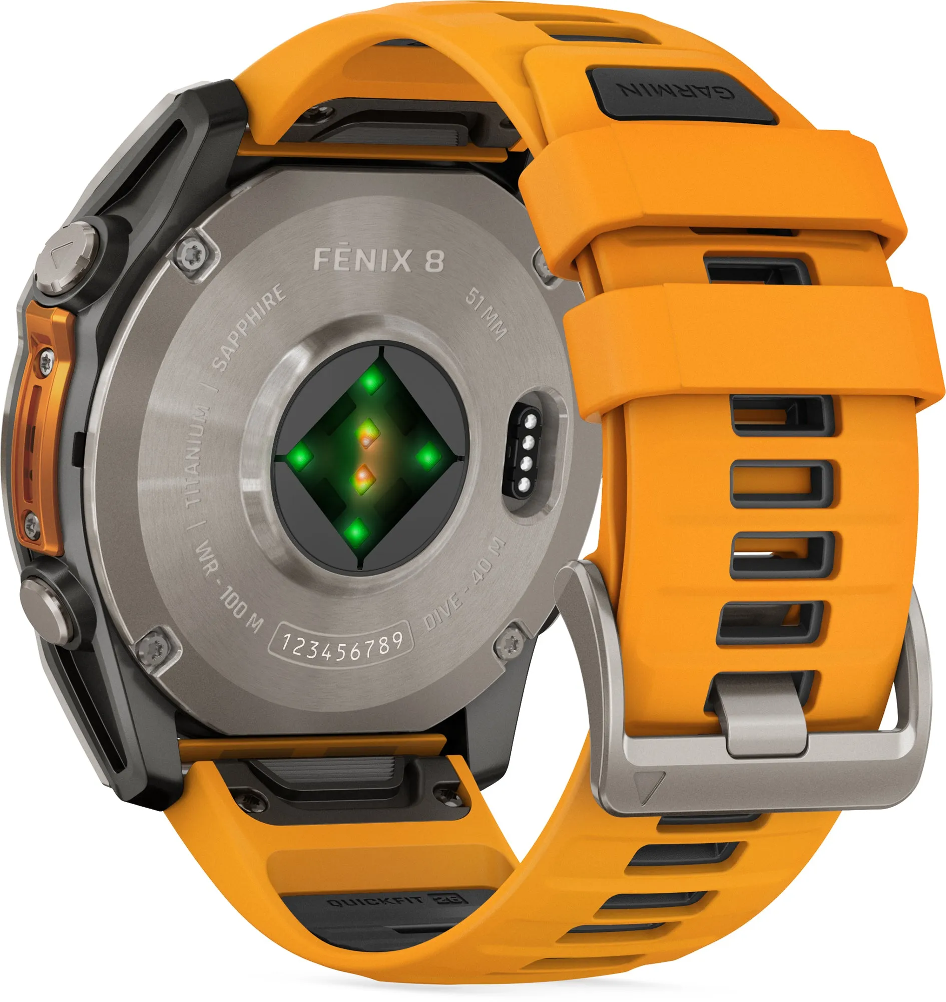 Garmin Fenix 8 AMOLED Sapphire 51mm HRM With GPS Multisport Watch - Orange