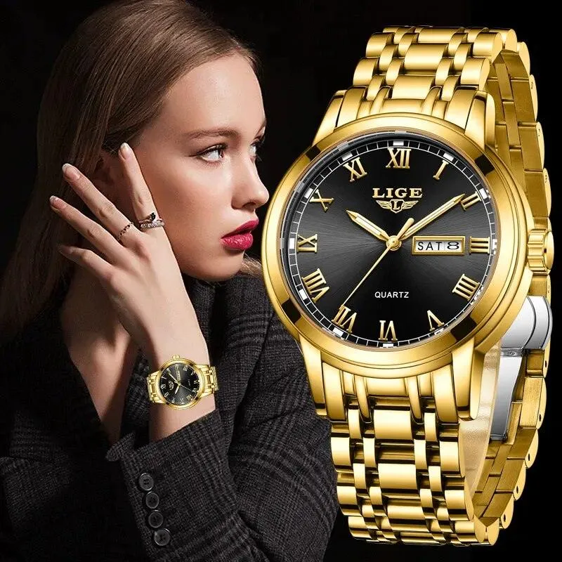 Gold Ladies Creative Steel Water Resistant Watch