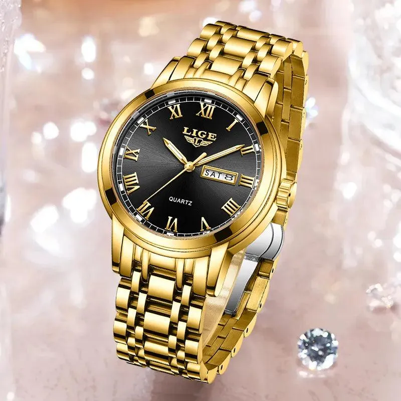 Gold Ladies Creative Steel Water Resistant Watch