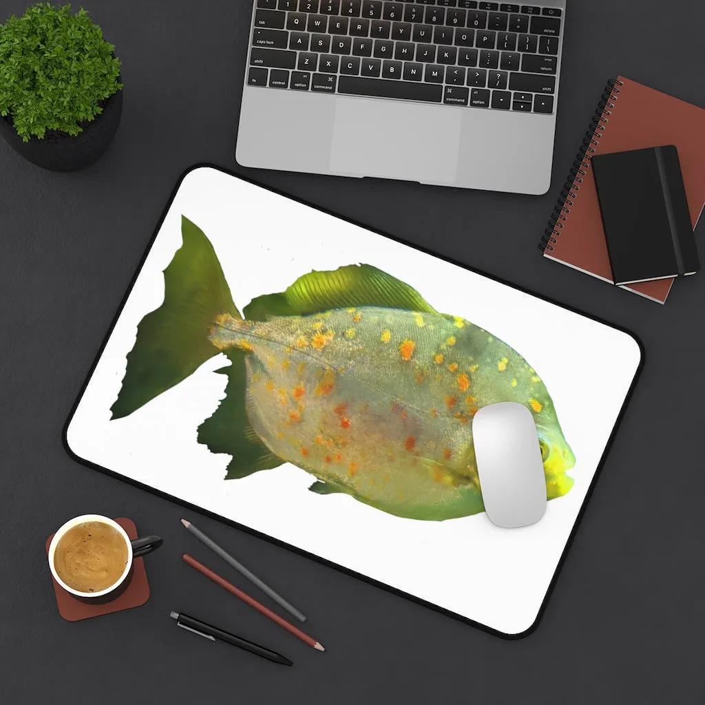 Green Fish with Specs Desk Mat