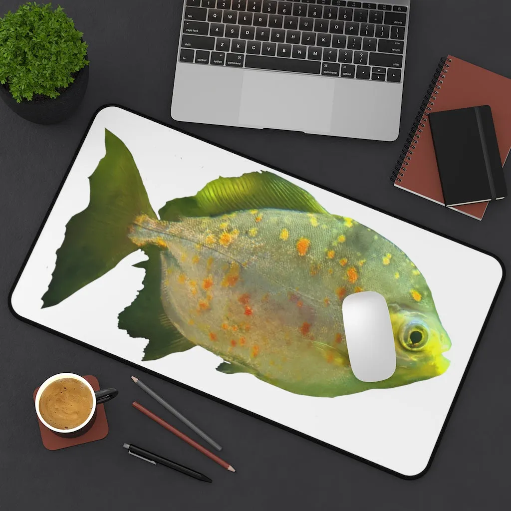 Green Fish with Specs Desk Mat