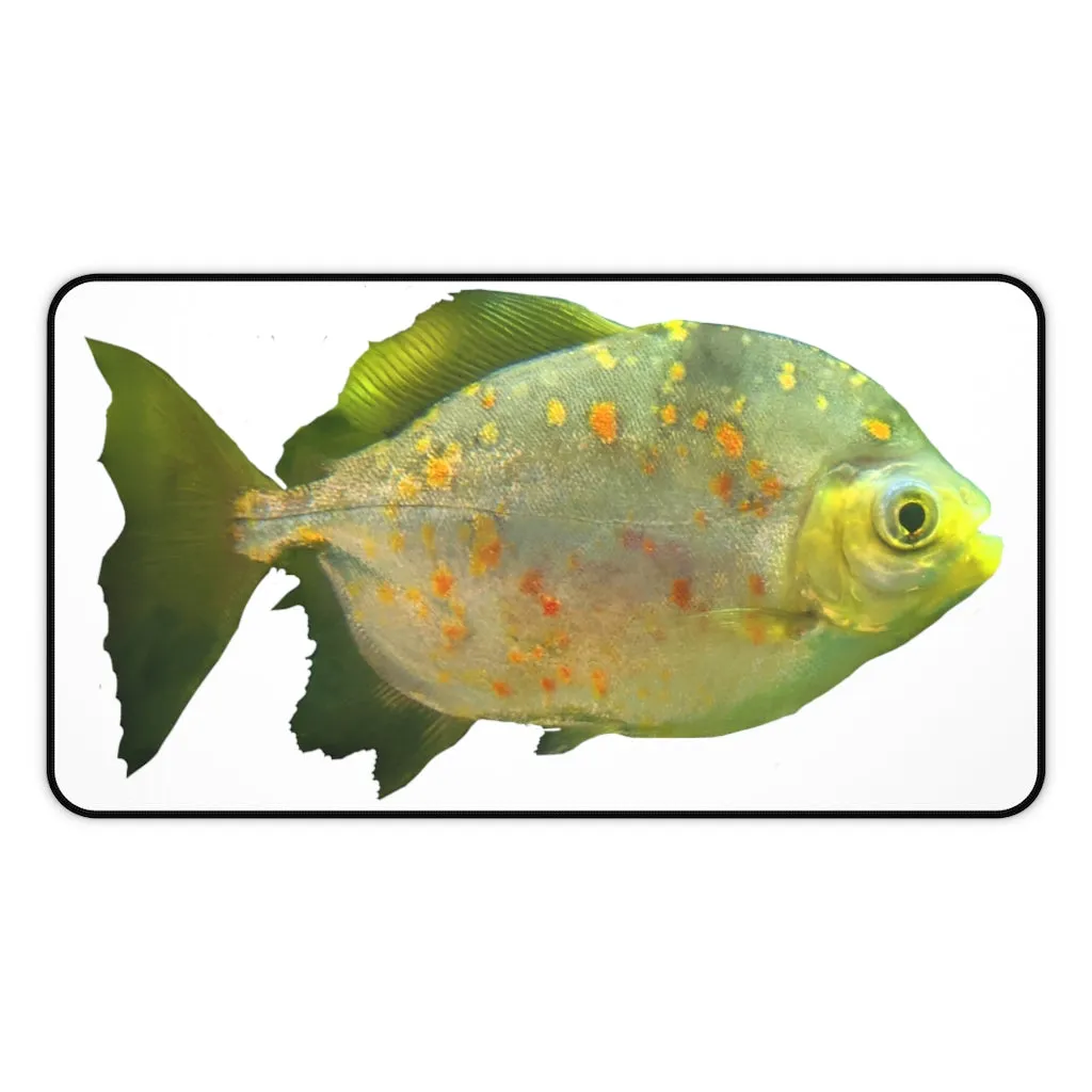 Green Fish with Specs Desk Mat