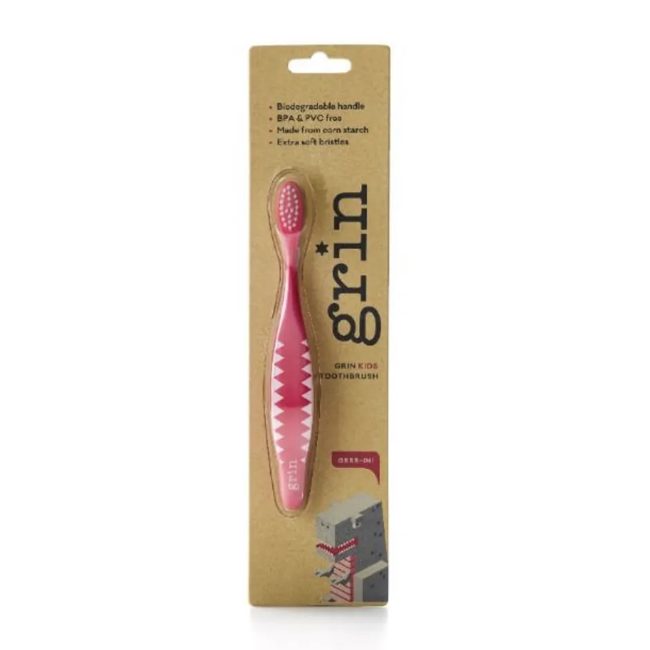 Grin - Kids Biodegradable Toothbrush - Pink