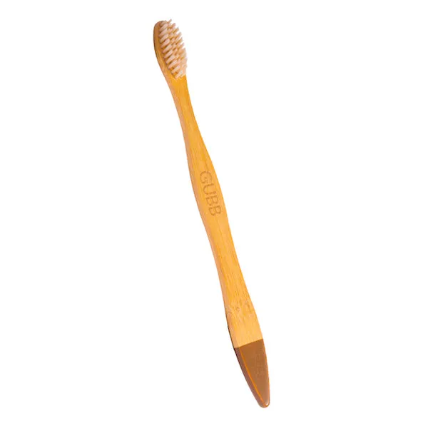 GUBB Organic Bamboo Toothbrush For Adults With Soft Bristles Beige