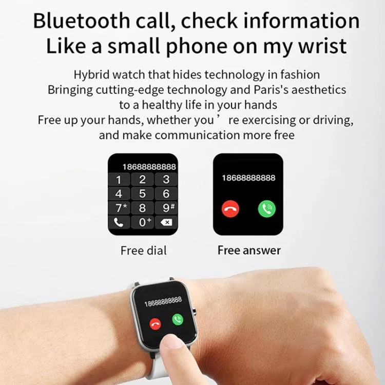 H10 1.69-Inch Bluetooth Smart Watch with Advanced Health Monitoring and Activity Tracking