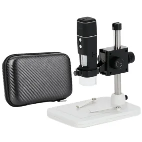 Holiday Savings! AmScope HHD Series 2.0MP Wi-Fi & USB Handheld Microscope 50X-1000X Magnification on Table Stand with LED Illumination