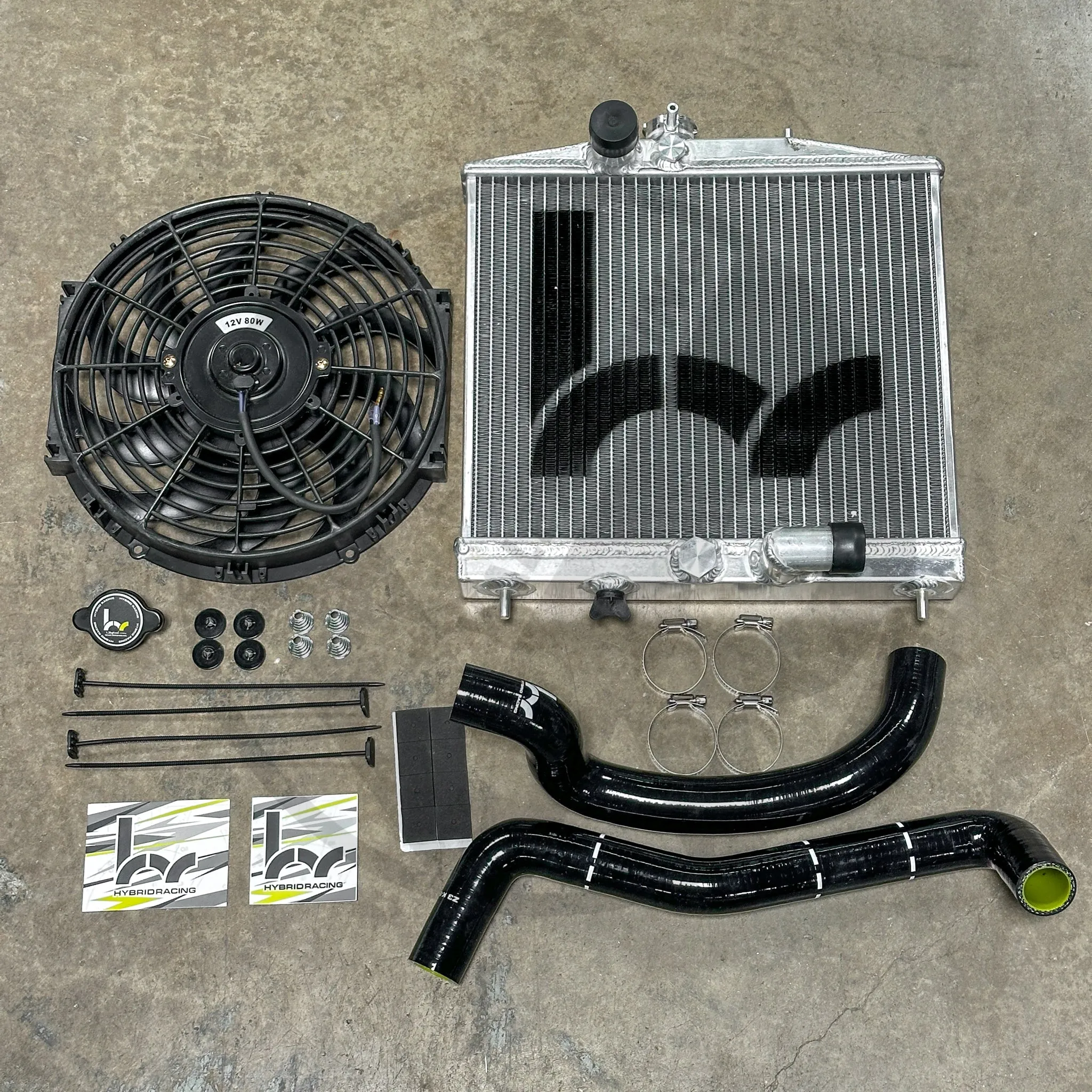 Hybrid Racing Driver Side Radiator Kit For Honda Civic Acura Integra K20A/A2/A3/Z1 Swap