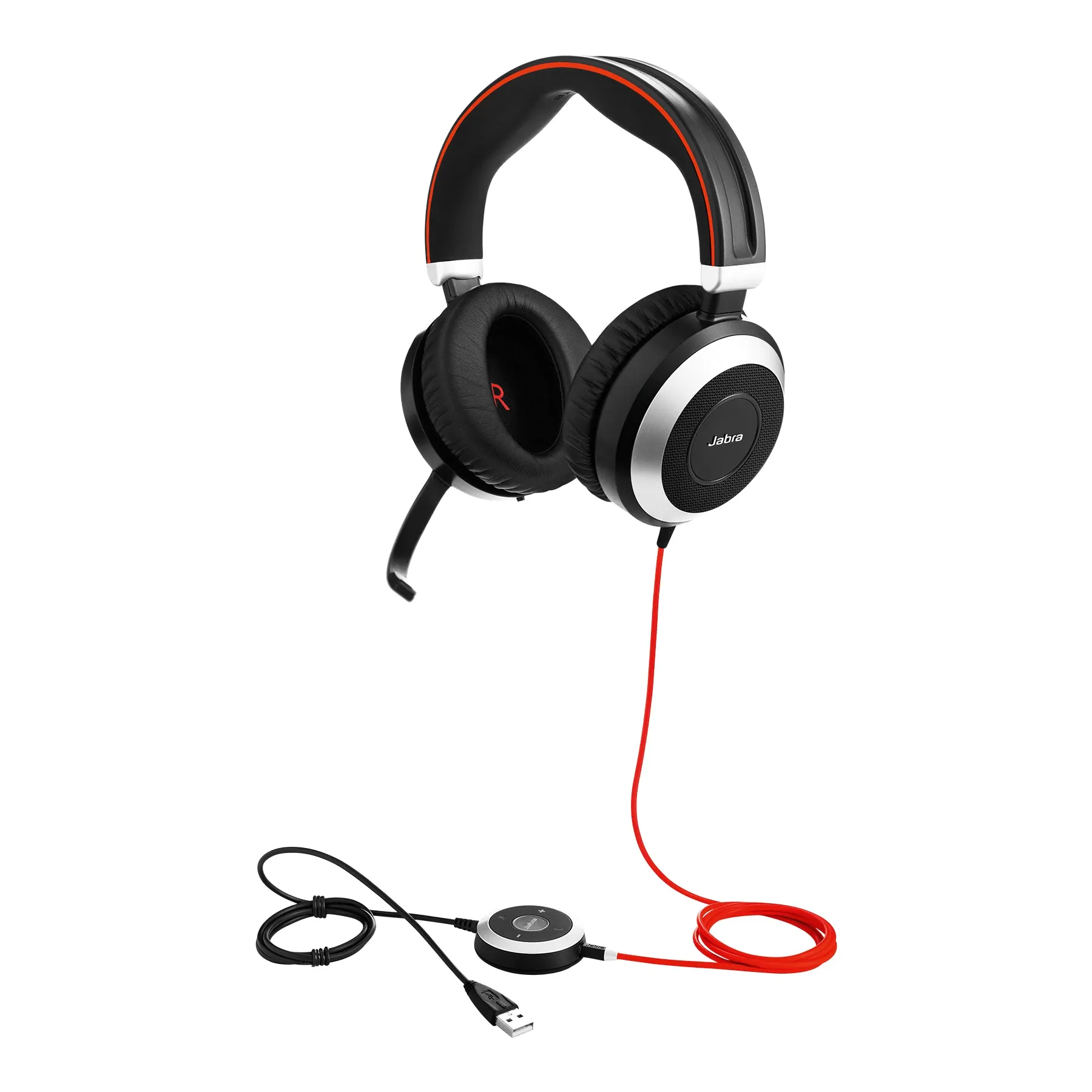 Jabra Evolve 80 Ms Stereo - Headset - Full Size - Wired - Active Noise Cancelling - 3.5 Mm Jack - Certified For Skype Fo