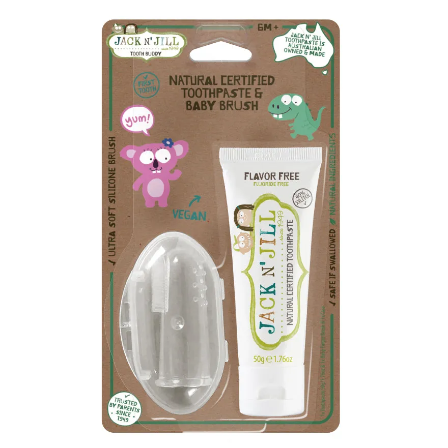 Jack N Jill  Toothpaste  Silicone Brush Buddy Flavor Free and Finger 2pc