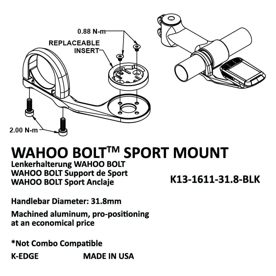 K-Edge Wahoo Bolt Sport Mount (Black)