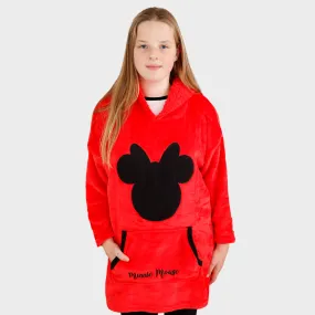 Kids Minnie Mouse Fleece Hoodie Blanket - One Size