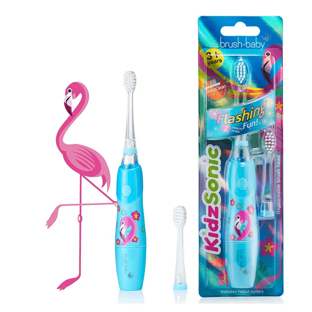 KidzSonic® Flamingo Electric Toothbrush & KidzSonic® Rocket Electric Toothbrush (Ages 3  Years)