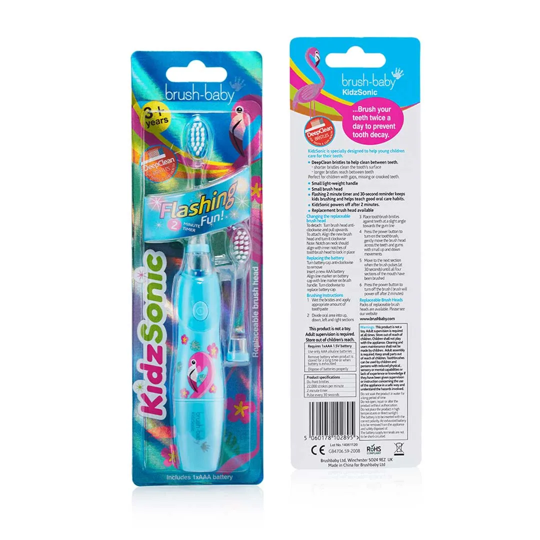 KidzSonic® Flamingo Electric Toothbrush & KidzSonic® Rocket Electric Toothbrush (Ages 3  Years)