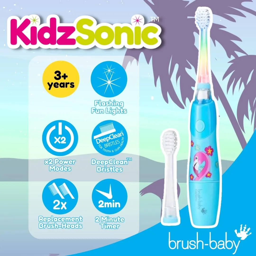 KidzSonic® Flamingo Electric Toothbrush & KidzSonic® Rocket Electric Toothbrush (Ages 3  Years)