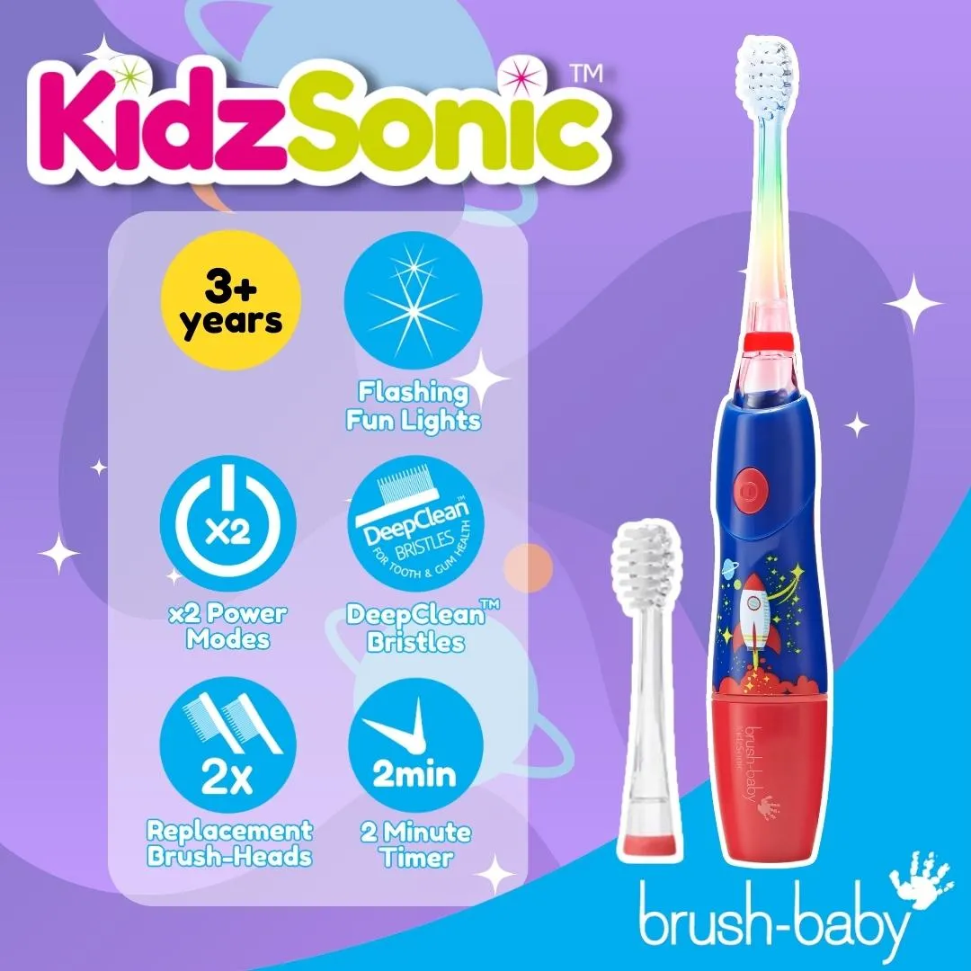 KidzSonic® Flamingo Electric Toothbrush & KidzSonic® Rocket Electric Toothbrush (Ages 3  Years)