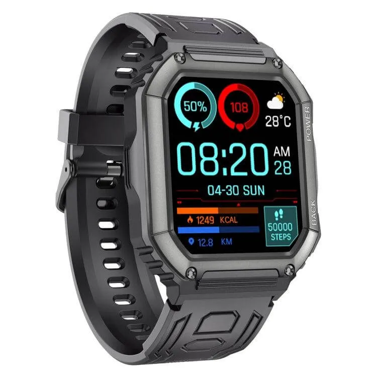 KR06 All-in-One Waterproof Smartwatch with Heart Rate, Blood Pressure Monitoring, and Bluetooth Calling Features