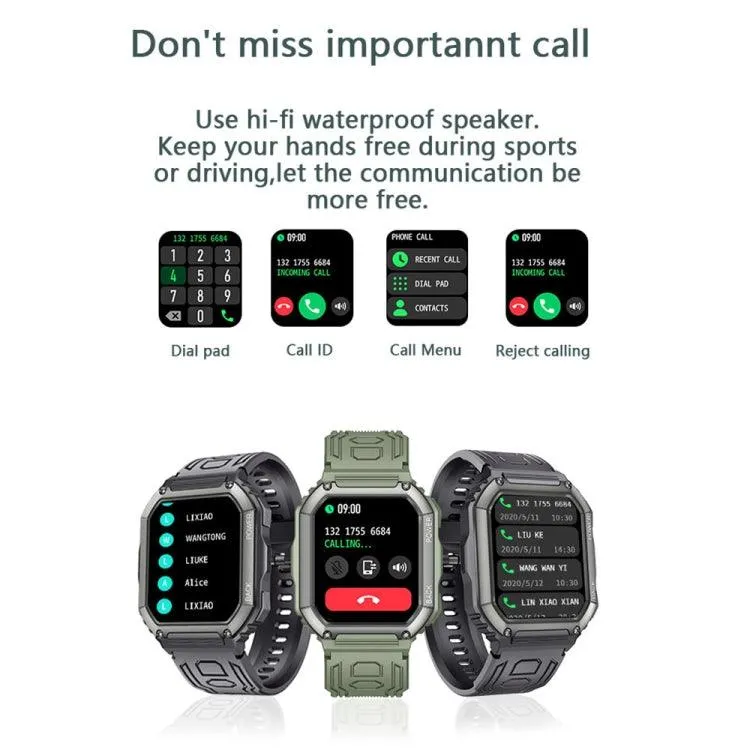 KR06 All-in-One Waterproof Smartwatch with Heart Rate, Blood Pressure Monitoring, and Bluetooth Calling Features