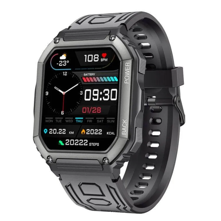 KR06 All-in-One Waterproof Smartwatch with Heart Rate, Blood Pressure Monitoring, and Bluetooth Calling Features