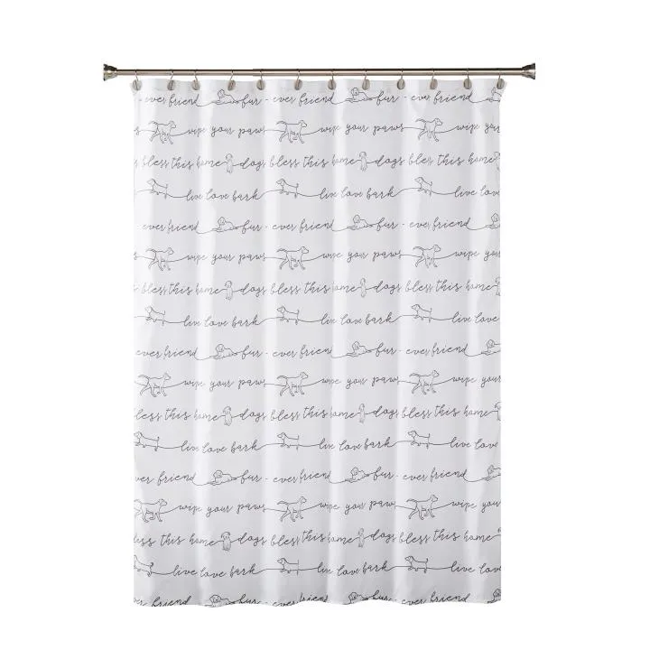 Live Love Bark Dog Themed Shower Curtain