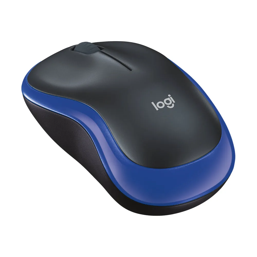 Logitech M185 Wireless Mouse with 1000 DPI Optical Tracking | Plug-and-Play | Wireless Receiver - Grey / Blue / Red