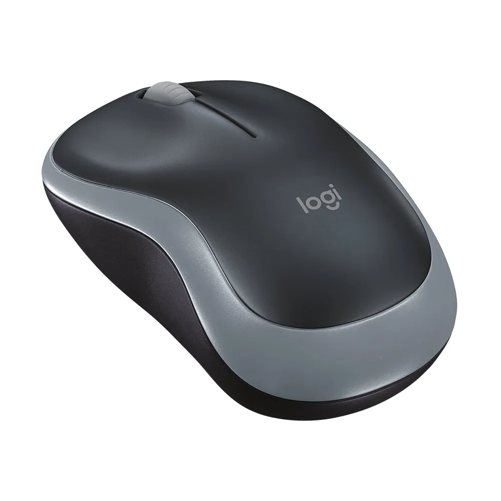 Logitech M185 Wireless Mouse with 1000 DPI Optical Tracking | Plug-and-Play | Wireless Receiver - Grey / Blue / Red